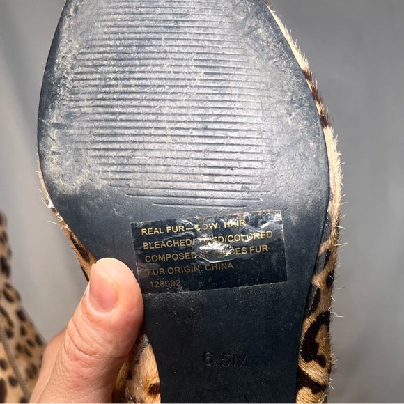 Steve Madden Leopard Cow Hair Ankle Boots Women’s 6.5M Pointed Toe Kitten Heel‎ - Picture 3 of 8